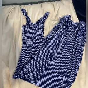 Blue & White Maxi Dress | Small